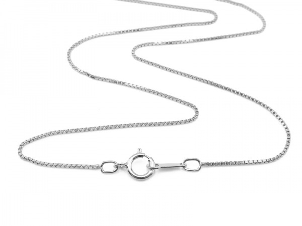 Sterling Silver Box Chain Necklace with Spring Clasp ~ 16''