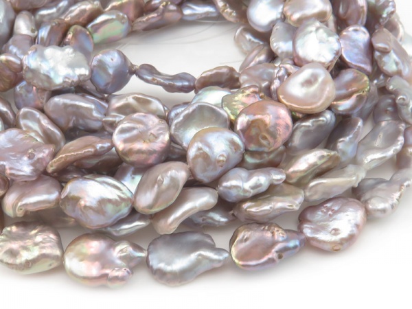 Freshwater Pearl Dusky Pink Keishi Beads 14-15mm ~ 16'' Strand