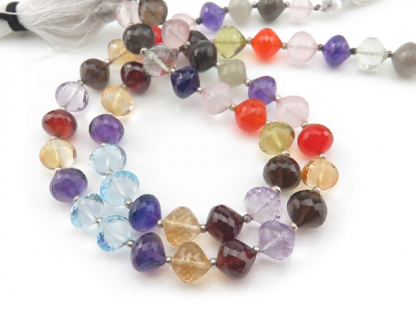 AAA Multi-Gem Onion Cut Beads 8mm ~ 8'' Strand