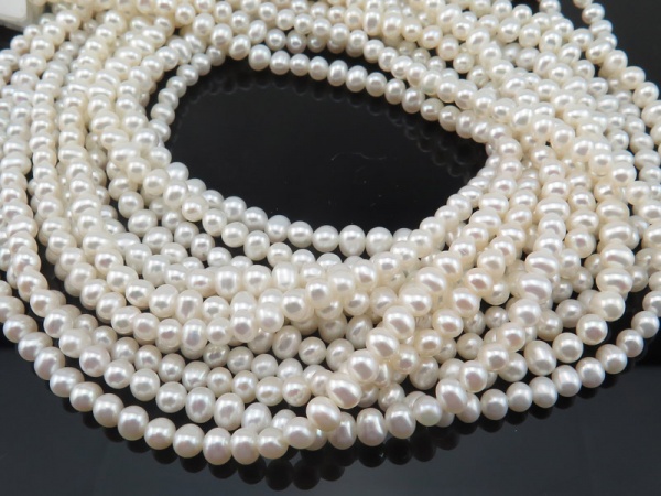 Freshwater Pearl Ivory Potato Beads 3mm ~ 16'' Strand