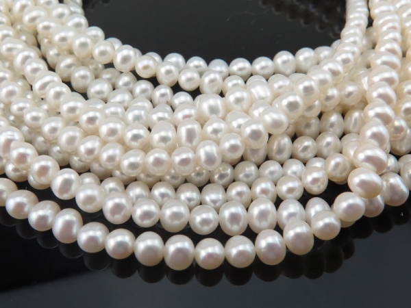 Freshwater Pearl Ivory Potato Beads 3mm ~ 16'' Strand