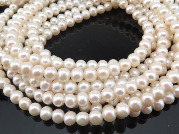 Freshwater Pearl Ivory Potato Beads 5.5-6mm ~ 16'' Strand