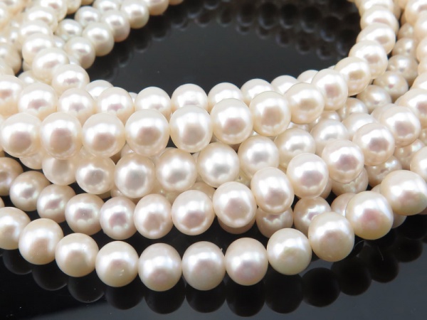 Freshwater Pearl Ivory Potato Beads 5.5-6mm ~ 16'' Strand