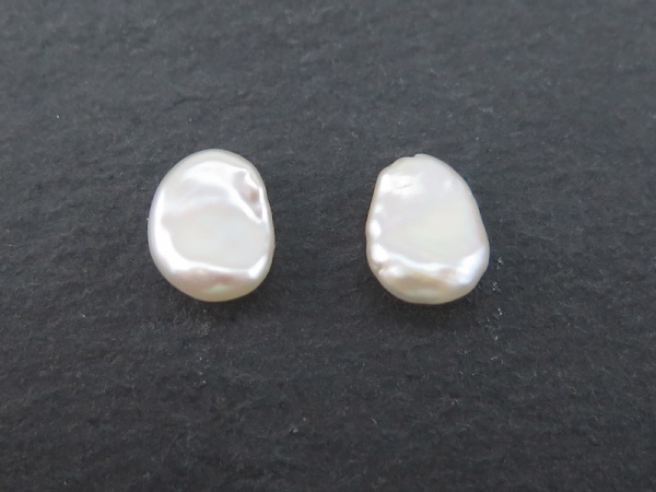 Freshwater Pearl Ivory Keishi ~ Various Sizes ~ Half Drilled ~ PAIR