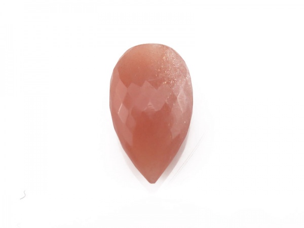 AAA Peach Moonstone Faceted Pear 18mm ~ Half Drilled ~ SINGLE