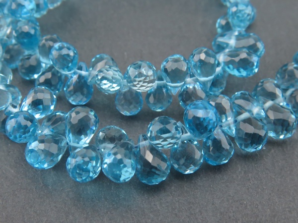 Blue Topaz Beads, London Blue, Faceted, AAA grade