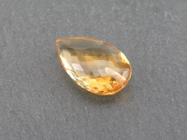 Citrine Faceted Pear 15mm ~ Half Drilled
