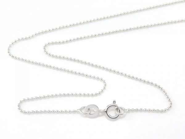 Sterling Silver Bead Chain Necklace with Spring Clasp ~ 20''