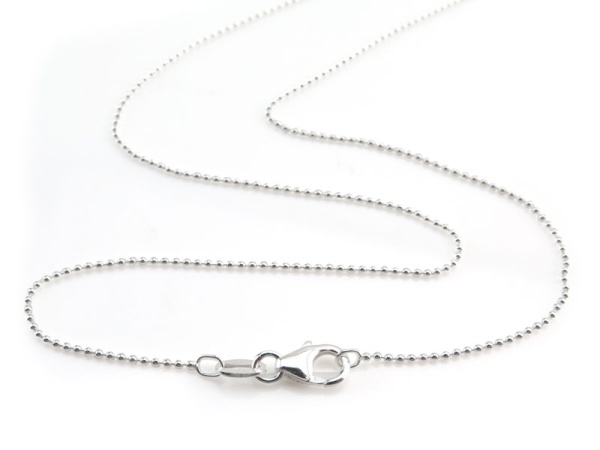 Sterling Silver Bead Chain Necklace with Lobster Clasp ~ 24''