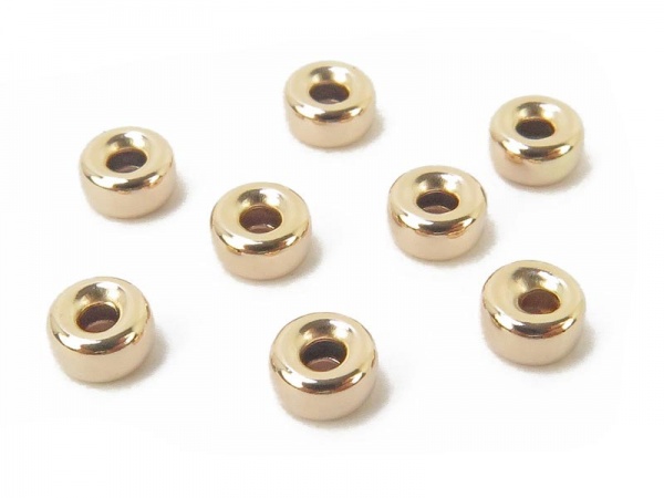 6pcs 4mm 14K Gold Filled Stardust Rondelle Spacer Beads Jewelry Making