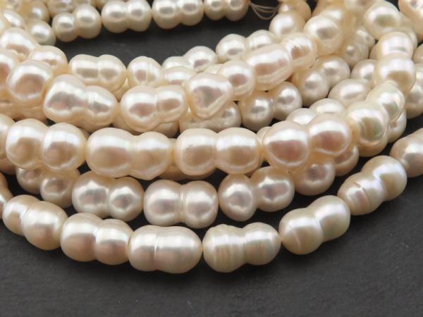 Freshwater Pearl Peanut Beads 10-11mm ~ 16'' Strand
