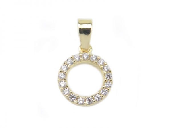 Gold Vermeil Open Circle Pendant 9mm