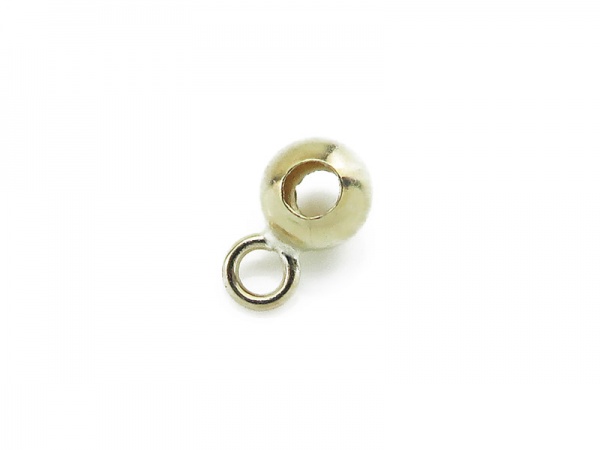 9K Gold Round Bead w/Ring 4mm