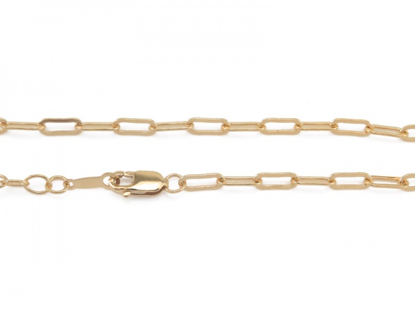 Gold Filled Drawn Cable Chain Bracelet ~ 6.5'' + 1'' Extender