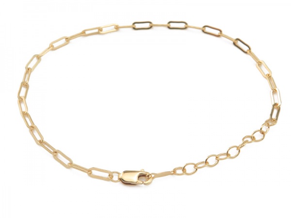 Gold Filled Drawn Cable Chain Bracelet ~ 6.5'' + 1'' Extender