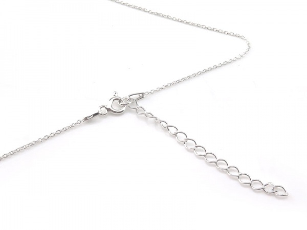 Sterling Silver Adjustable Length Cable Chain Necklace with Connector Links 16-18''