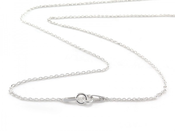 Sterling Silver Adjustable Length Cable Chain Necklace with Connector Links 16-18''