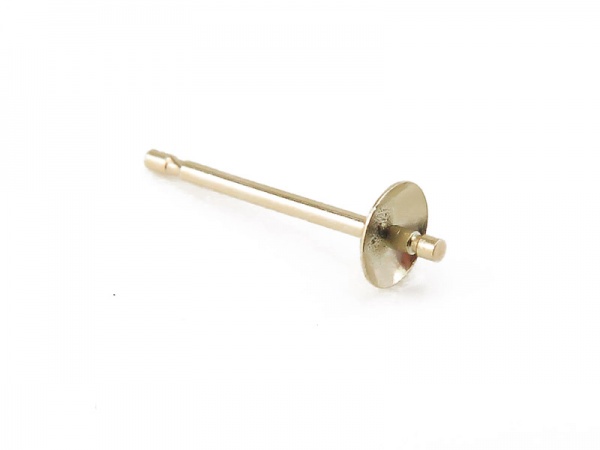 9K Gold Ear Post with Cup and Peg 3mm