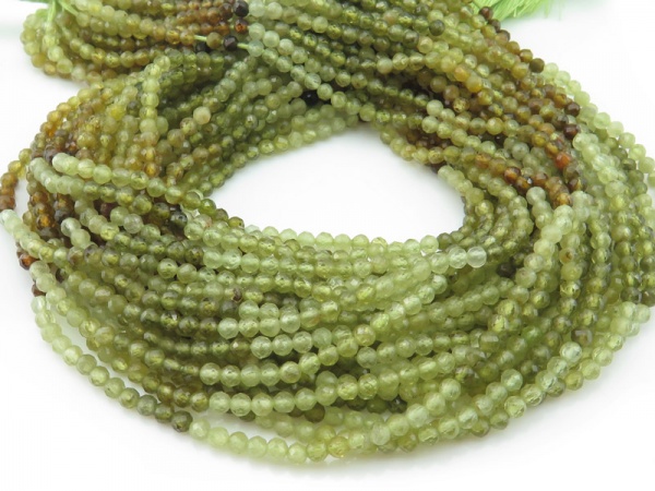 AA Grossular Garnet Faceted Round Beads 3mm ~ 12.5'' Strand