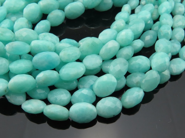 AA Amazonite Faceted Oval Beads 7-9mm ~ 16'' Strand