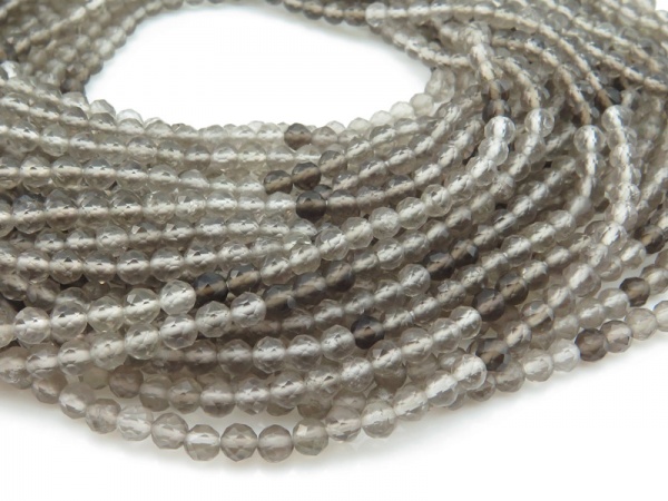 AAA Shaded Smoky Quartz Faceted Round Beads ~ Various Sizes ~ 12.5'' Strand