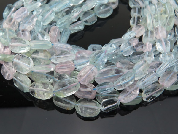 AA Aquamarine & Morganite Faceted Nugget Beads 7-10mm ~ 16'' Strand