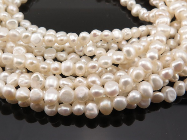 Freshwater Pearl Ivory Cross Drilled Beads 4.5-5mm ~ 16'' Strand