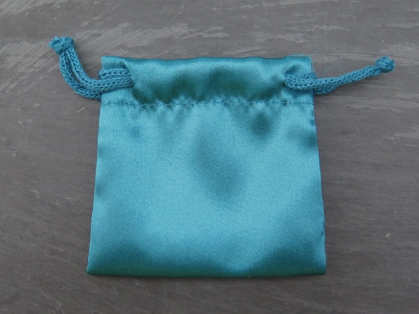 Satin Drawstring Bag 7cm x 7cm ~ Marine Blue