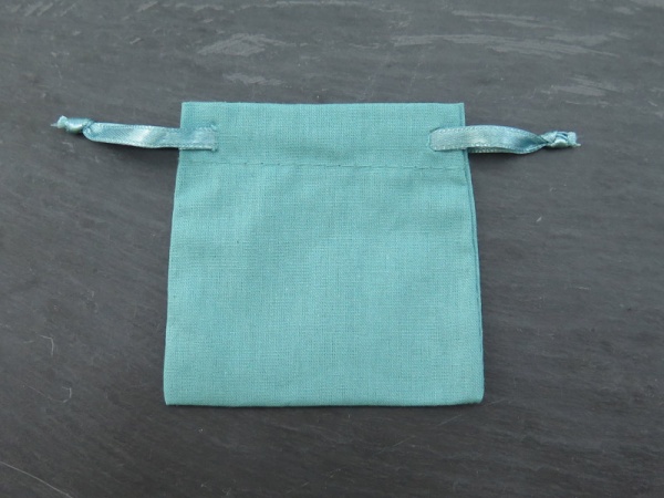 Cotton Drawstring Bag 7cm x 7cm ~ Teal