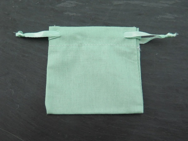 Cotton Drawstring Bag 7cm x 7cm ~ Sage Green