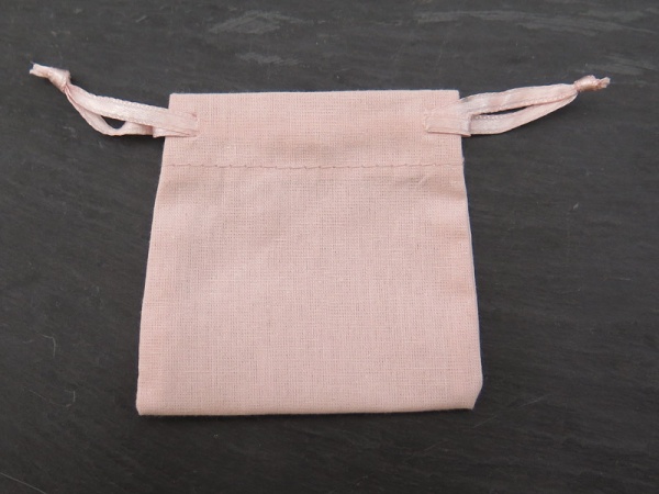 Cotton Drawstring Bag 7cm x 7cm ~ Antique Pink