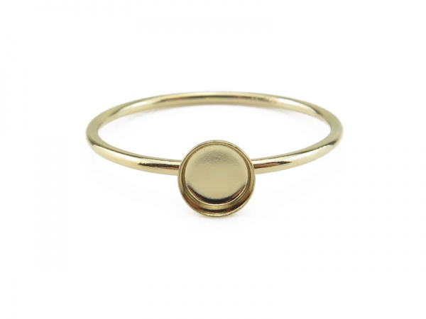 Gold Filled Bezel Cup Ring 4mm ~ Size L