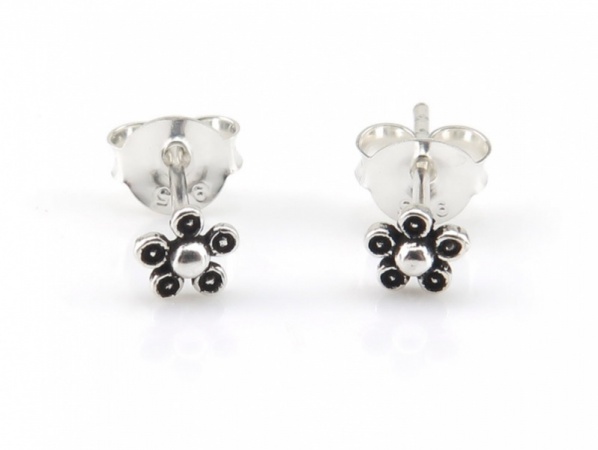 Sterling Silver Small Flower Ear Studs ~ PAIR