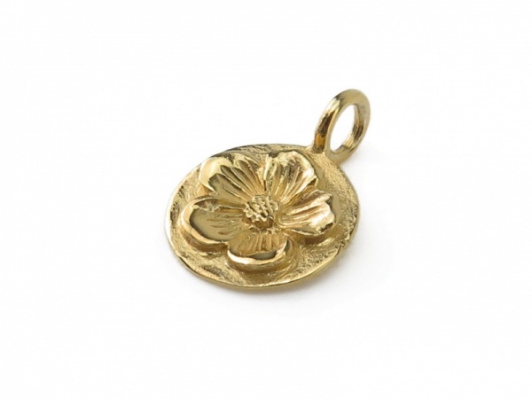 Gold Vermeil Flower Charm 13mm