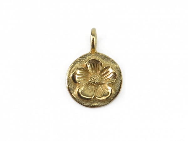 Gold Vermeil Flower Charm 13mm