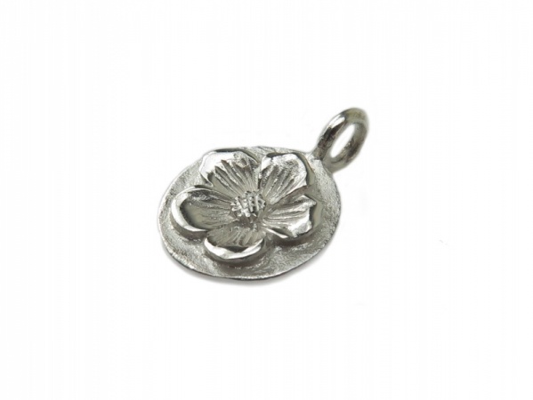 Sterling Silver Flower Charm 13mm