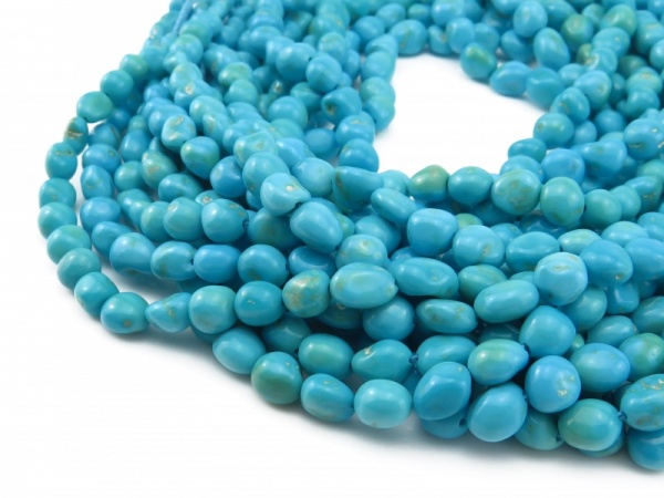 Arizona Turquoise Smooth Nugget Beads 5-7mm ~ 18'' Strand