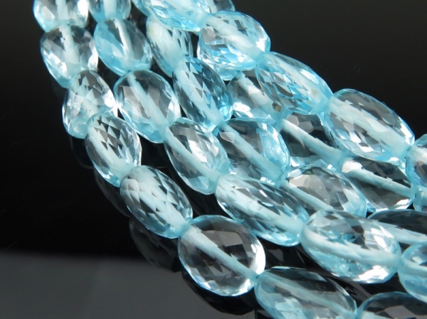 AAA Sky Blue Topaz Faceted Nugget Beads 5-7.5mm ~ 10'' Strand