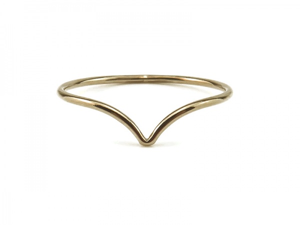 Gold Filled Chevron Ring ~ Size P