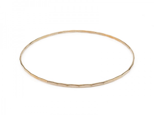 Gold Filled Hammered Wire Bangle ~ 7.5''