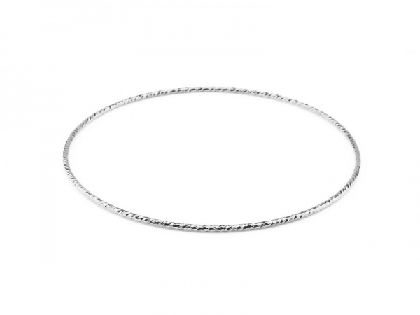 Sterling Silver Sparkle Wire Bangle ~ 7.5''