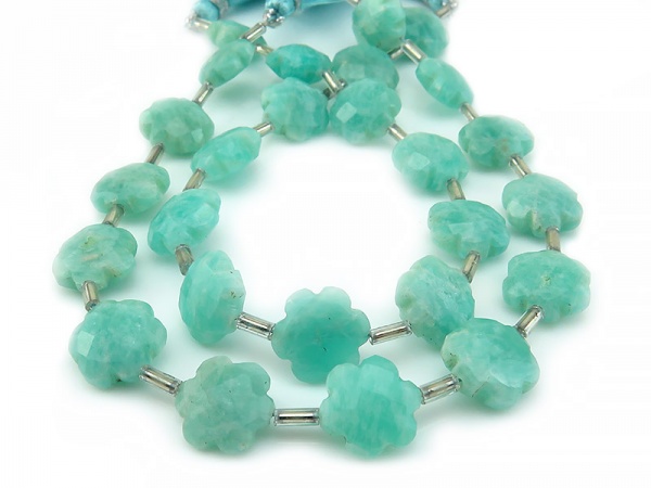 AA Amazonite Faceted Flower Beads 10-10.5mm (13)