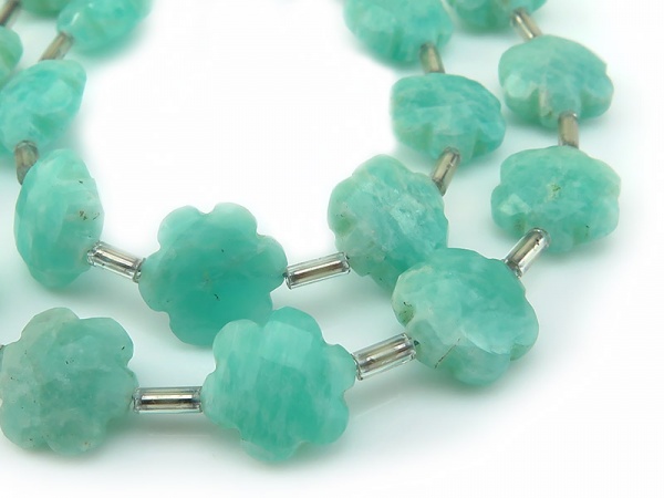 AA Amazonite Faceted Flower Beads 10-10.5mm (13)