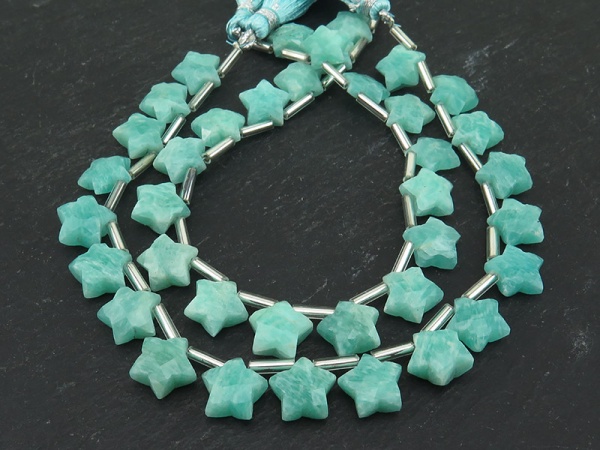 AA Amazonite Faceted Star Briolettes 11mm (19)