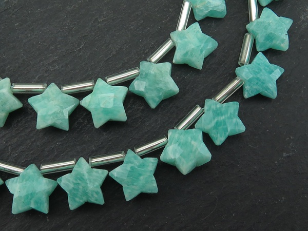 AA Amazonite Faceted Star Briolettes 11mm (19)