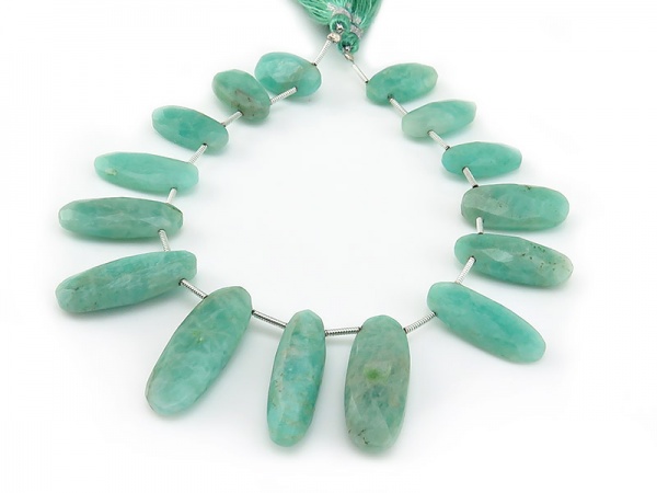 AA Amazonite Long Oval Briolettes 17.5-27.5mm ~ 8'' Strand