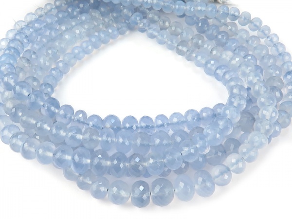 AAA Chalcedony Micro-Faceted Rondelles 4.25-5.5mm ~ 8'' Strand