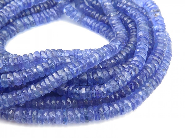 AA Tanzanite Faceted Tyre Beads ~ Various Sizes ~ 16.5'' Strand