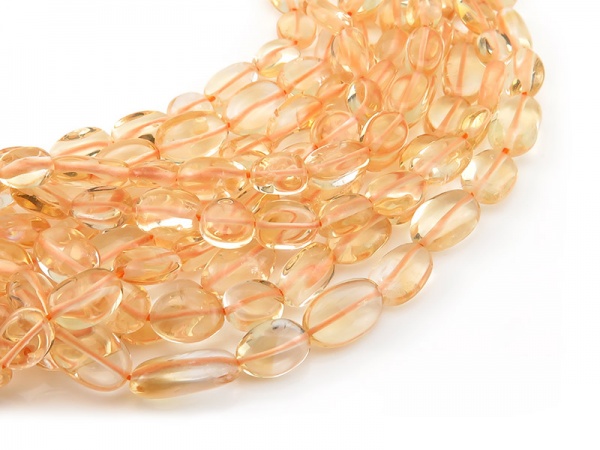 Citrine Smooth Oval Beads ~ Various Sizes ~ 18'' Strand
