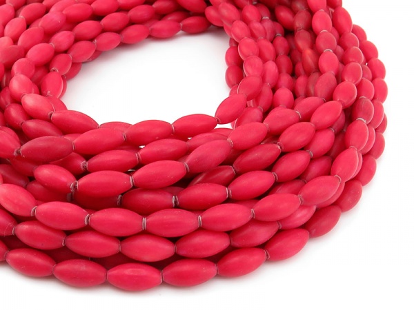 Red Bamboo Coral Matt Barrel Beads 10mm ~ 16'' Strand